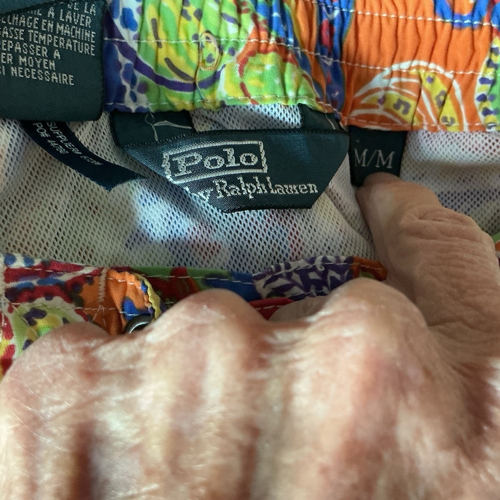 Polo Ralph Lauren Paisley New No Tag Swim Trucks Shorts M Vibrant Hawaiian - Picture 5 of 6